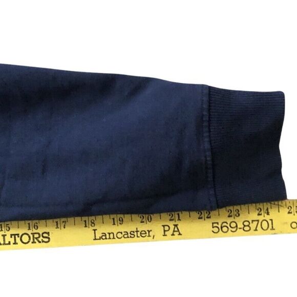 Patagonia P-6 Logo Uprisal Hoodie Sweatshirt Sz M Navy Blue Fitz Roy Thrashed - Picture 12 of 14